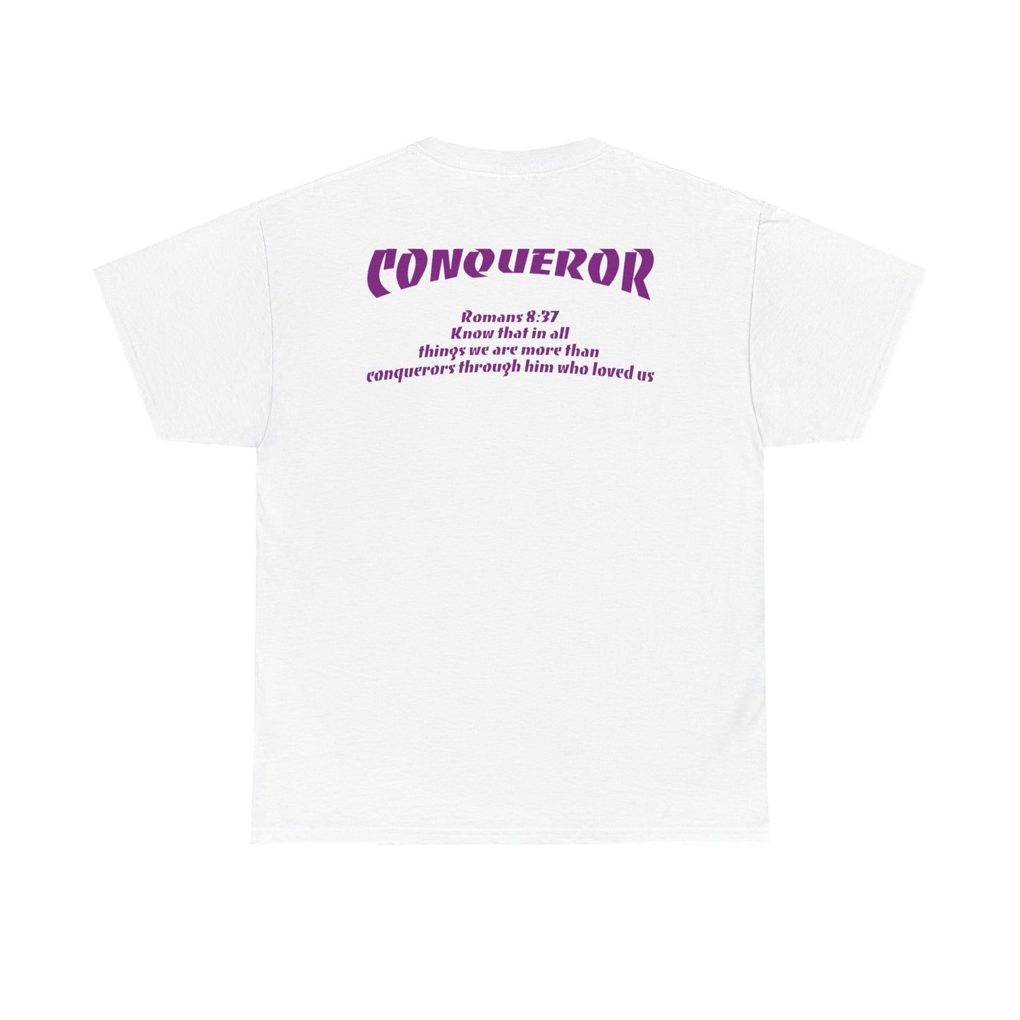 WHITE and PURPLE Faith Focus Unisex Tee