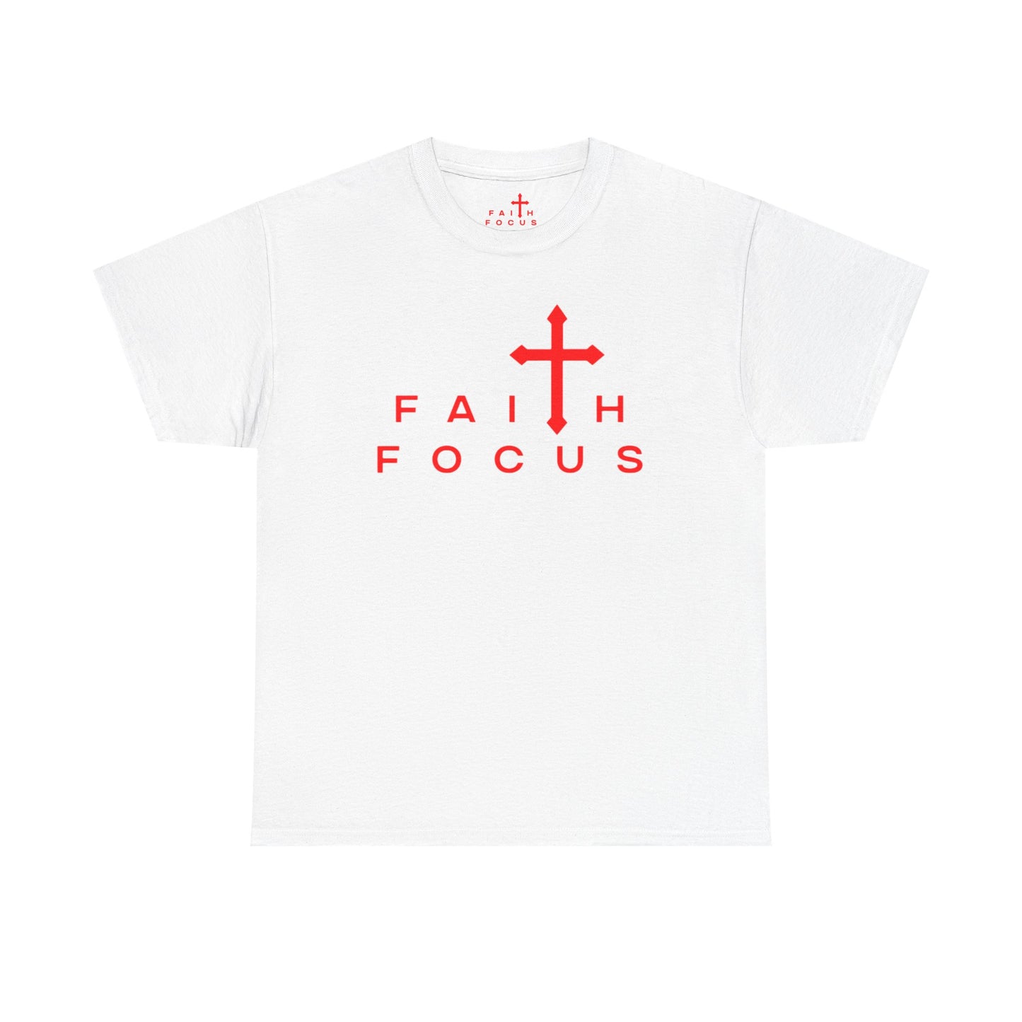 WHITE and RED Faith Focus Unisex Tee