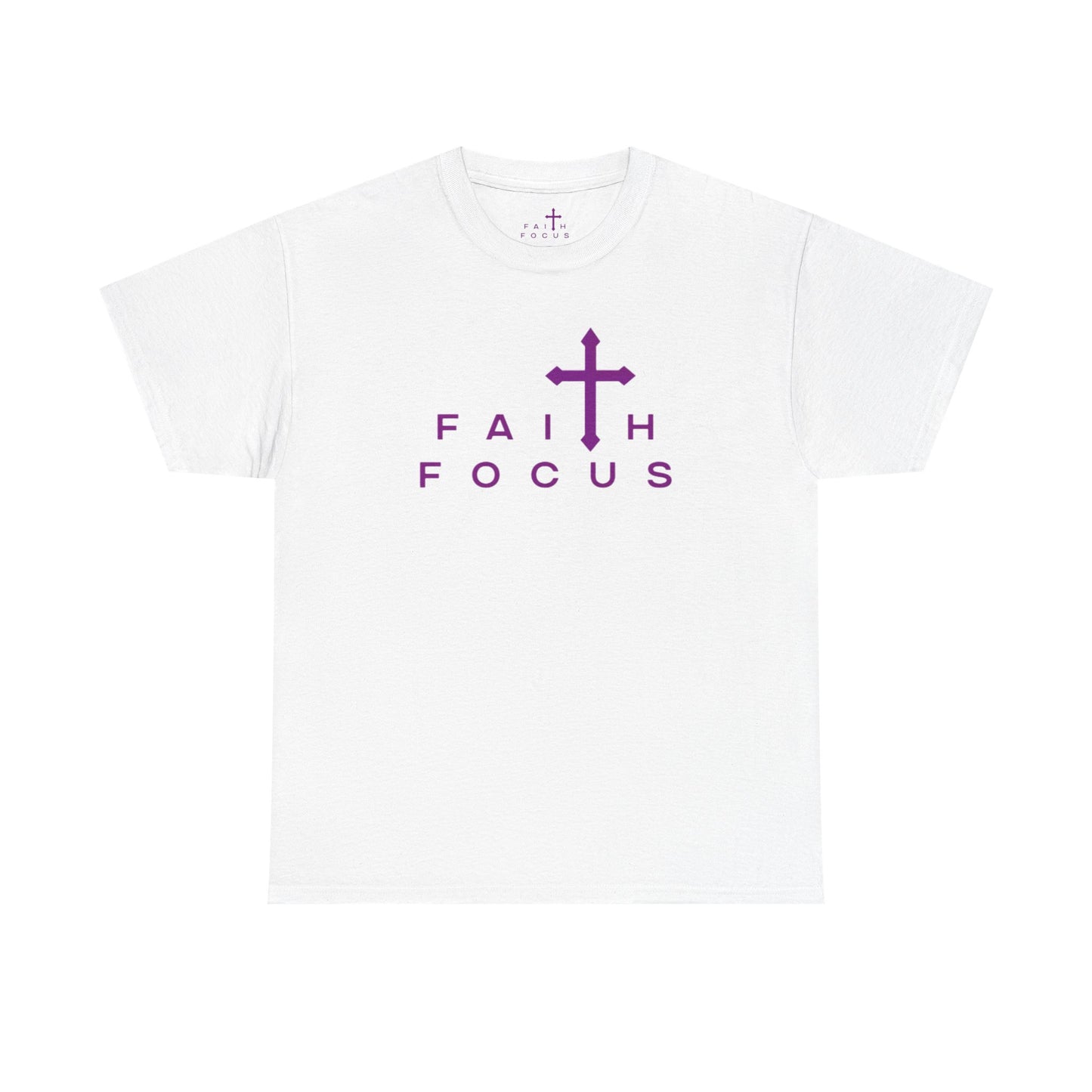 WHITE and PURPLE Faith Focus Unisex Tee