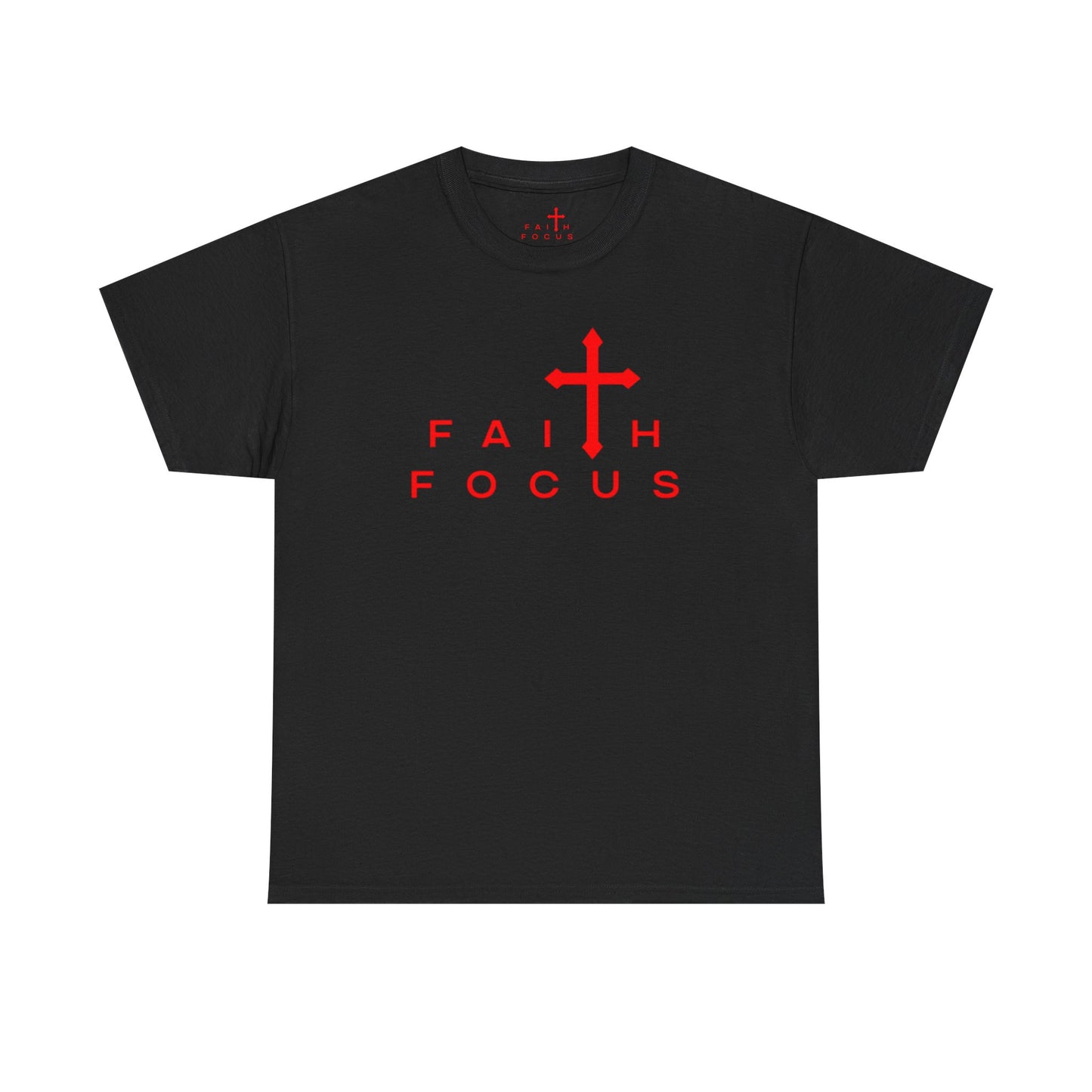 BLACK and RED Faith Focus Unisex Tee