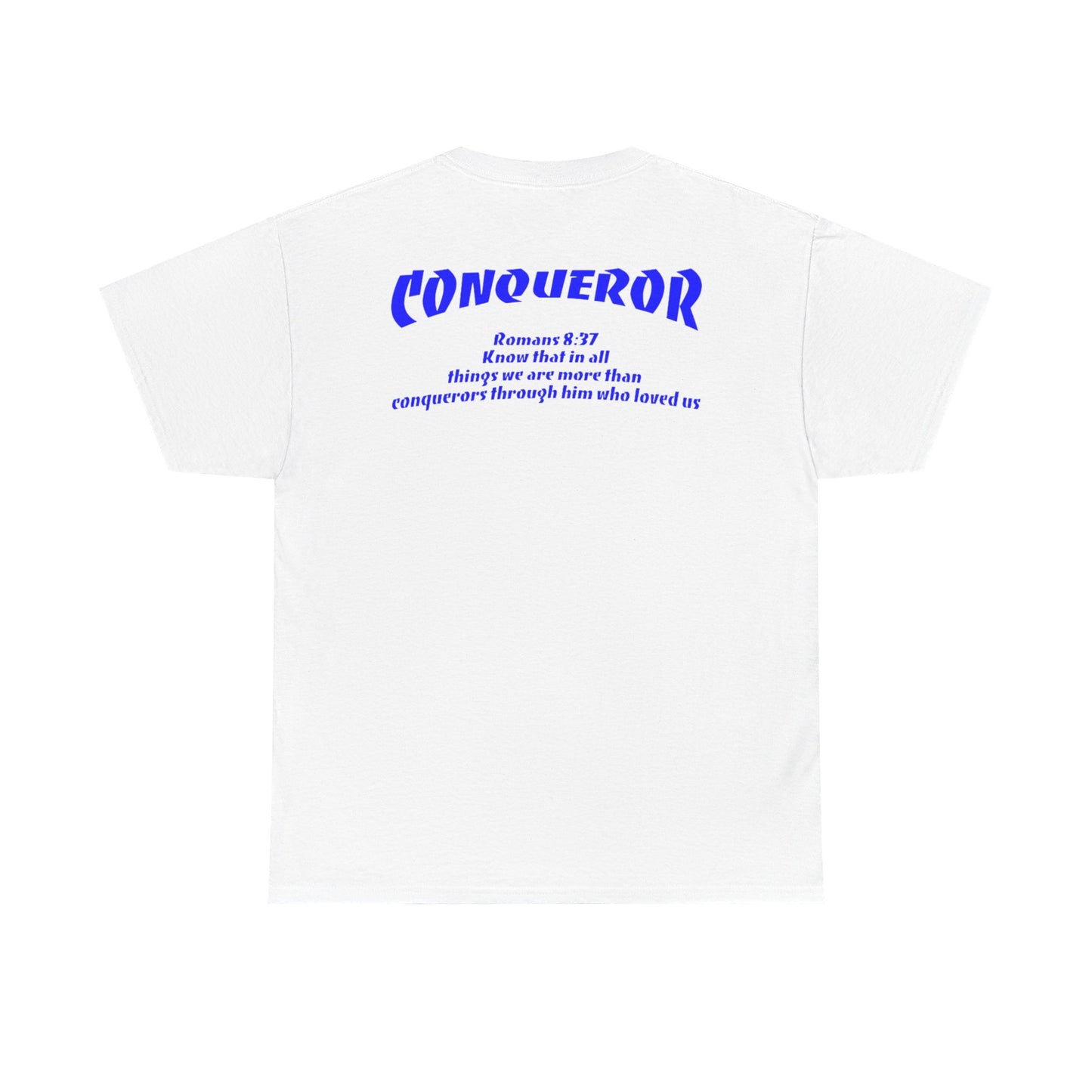 WHITE and BLUE  Faith Focus Unisex Tee