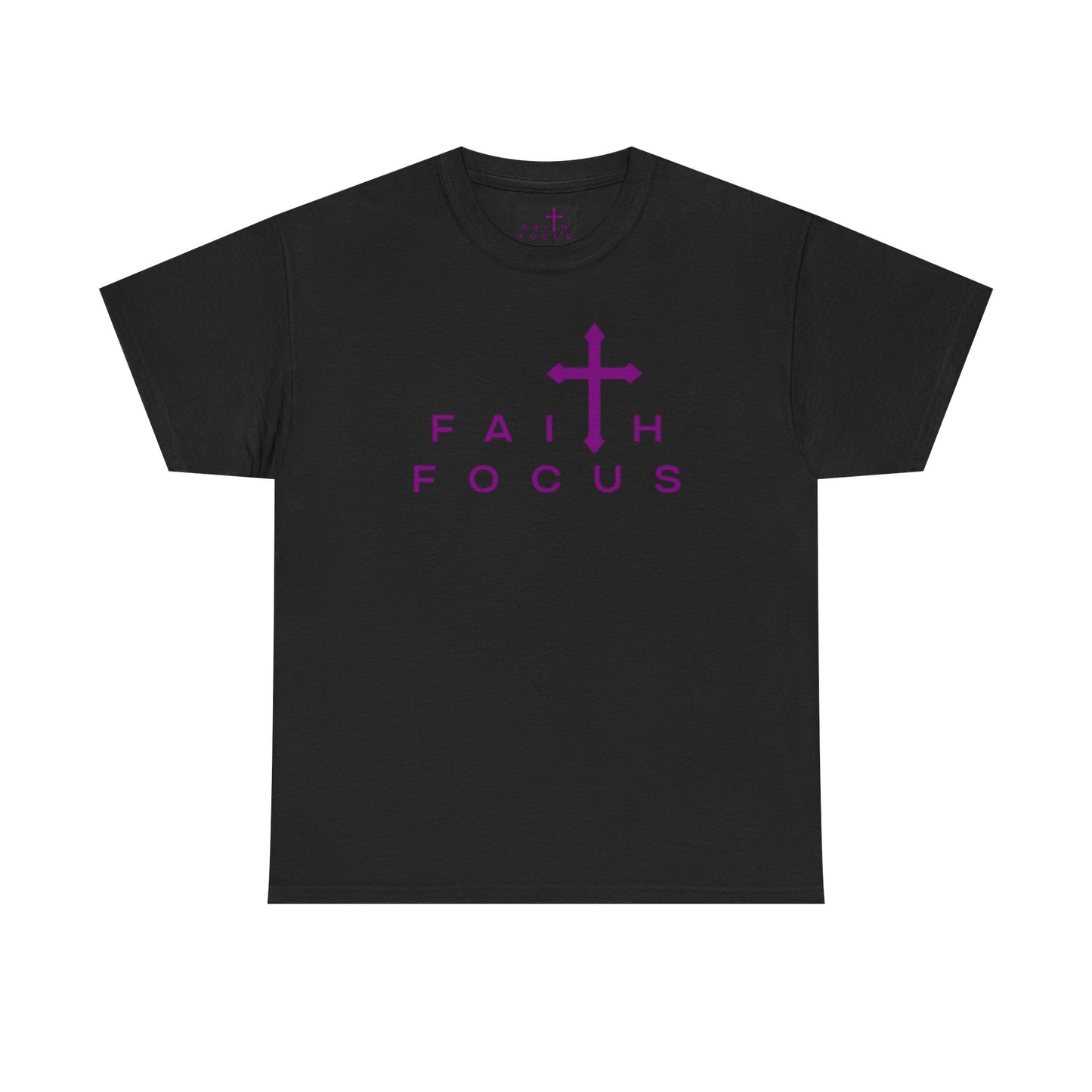 BLACK and PURPLE Faith Focus Unisex Tee