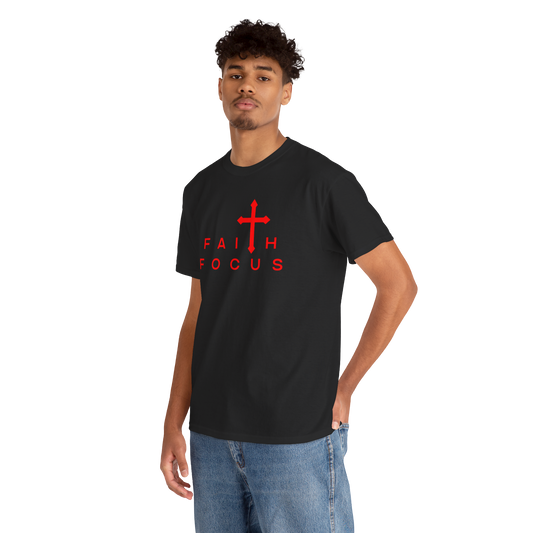 BLACK and RED Faith Focus Unisex Tee