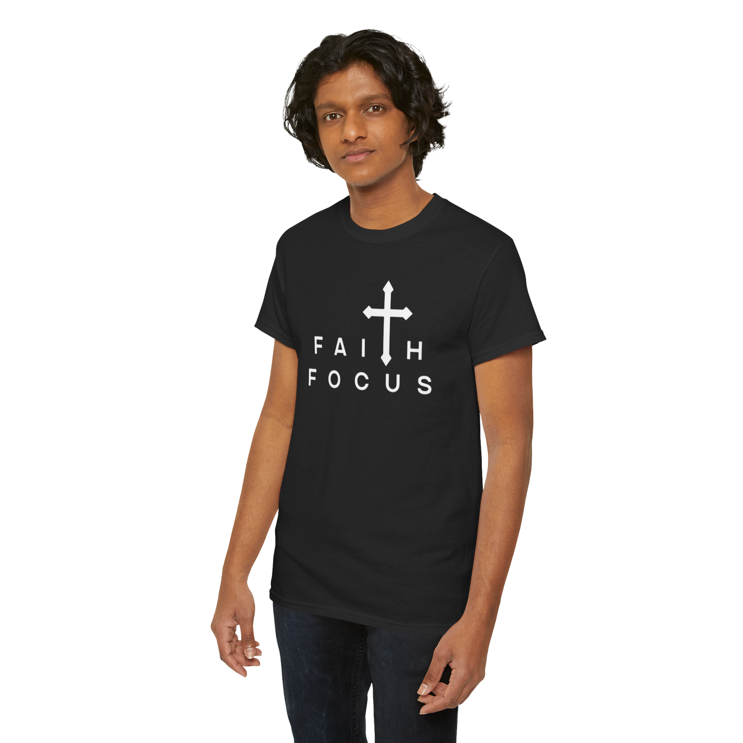 BLACK and WHITE Faith Focus Unisex Tee