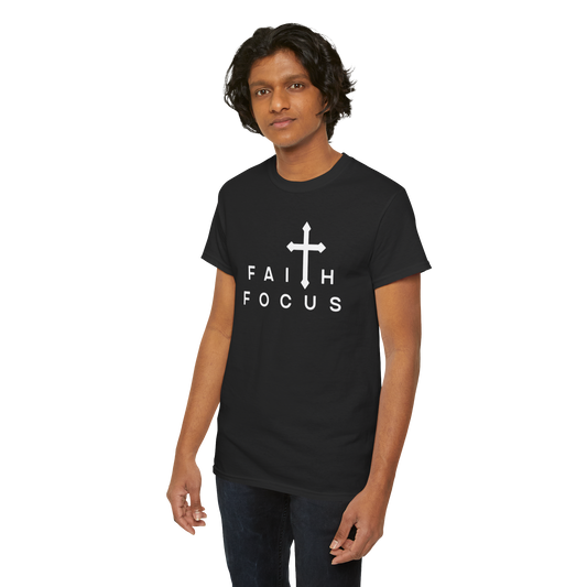 BLACK and WHITE Faith Focus Unisex Tee